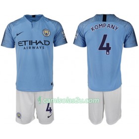 Camisolas de Futebol Manchester City KOMPANY 4 Criança Equipamento Principal 2018/19 Manga Curta